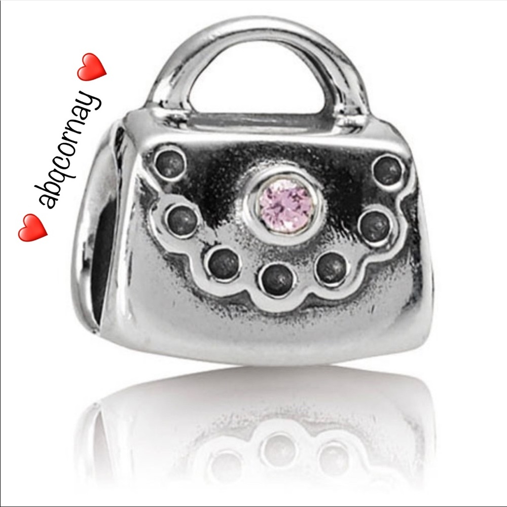 🚨 SALE 🚨 EUC Pandora 790309PCZ Sterling Silver Purse Charm w/ Pink Zirconia